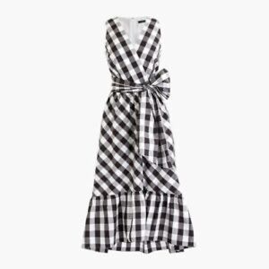 J. Crew Gingham Faux Wrap Dress